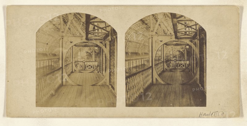 Upper Gallery, Crystal Palace; Attributed to Robert Howlett, British, 1831 - 1858, about 1855; Albumen silver print