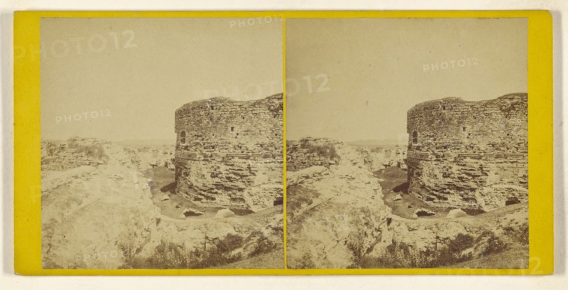 Winchelsea or Camber Castle - Interior with Keep; L.T. Kingsmill, British, active 1860s, 1860s; Albumen silver print