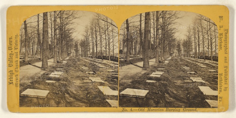 Old Moravian Burying Ground. Bethlehem, Pa; M.A. Kleckner, American, active Pennsylvania 1870s, about 1867; Albumen silver