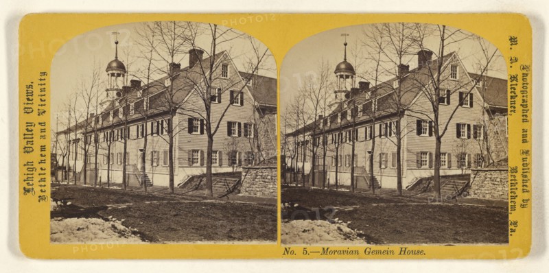 Moravian Gemein House. Bethlehem, Pa; M.A. Kleckner, American, active Pennsylvania 1870s, about 1867; Albumen silver print