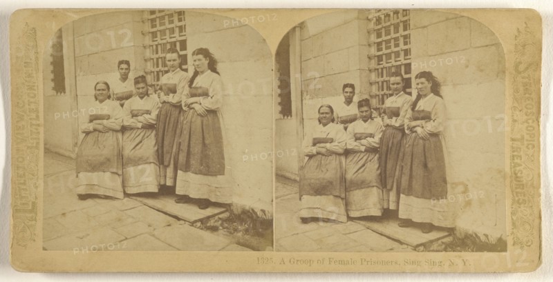 A Groop sic of Female Prisoners, Sing, Sing, N.Y; Franklin G. Weller, American, 1833 - 1877, about 1875; Albumen silver print
