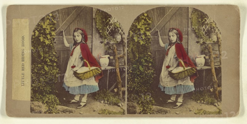 Little Red Riding Hood; Attributed to London Stereoscopic Company, active 1854 - 1890, about 1860; Hand colored Albumen silver