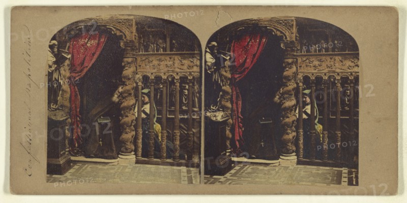 Confessional napolitain; Attributed to London Stereoscopic Company, active 1854 - 1890, about 1860; Hand colored Albumen silver