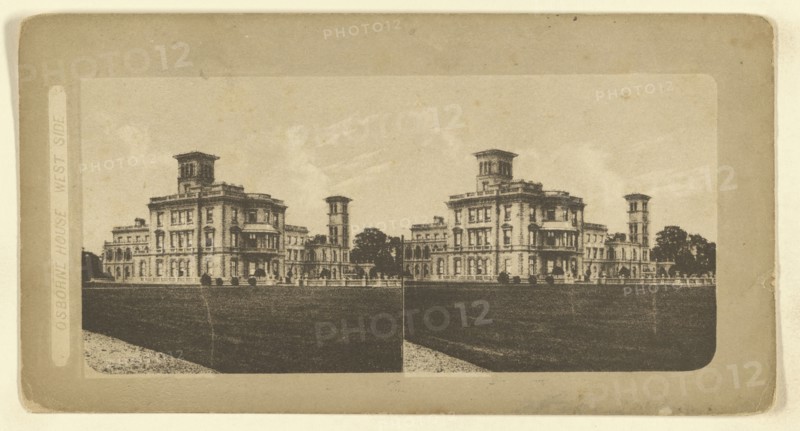 Osborne House. West Side; Attributed to London Stereoscopic Company, active 1854 - 1890, about 1855; Photolithograph
