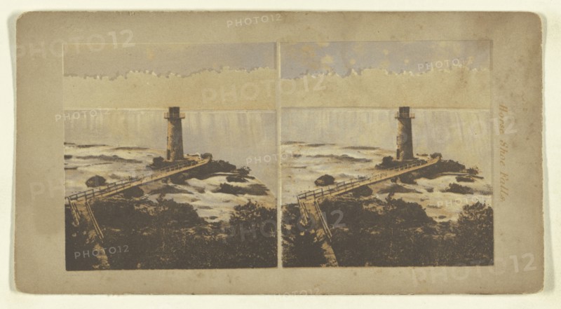 Horse Shoe Falls; Attributed to London Stereoscopic Company, active 1854 - 1890, about 1855; Photolithograph, colored