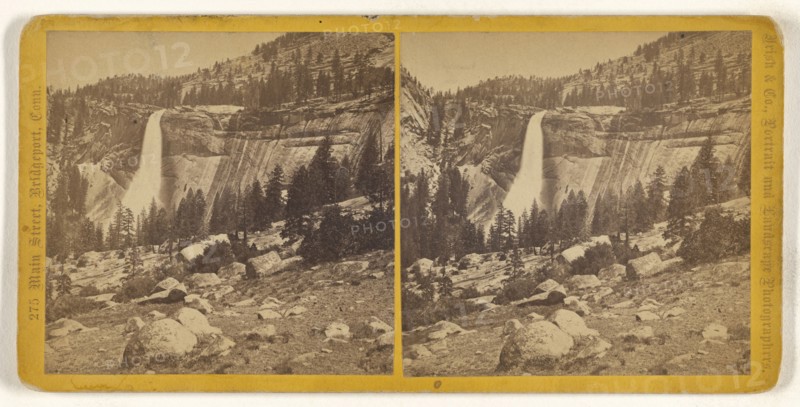 Nevada Falls, Height 700 feet; Unknown, or Irish & Company; about 1868; Albumen silver print