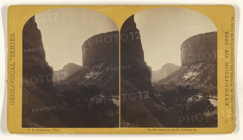 Canon de Chelle, Looking up; Timothy H. O'Sullivan, American, about 1840 - 1882, 1873; Albumen silver print