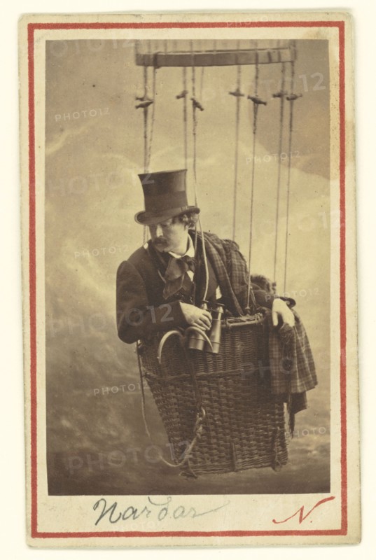 Self-Portrait as an Aeronaut; Nadar, Gaspard Félix Tournachon, French, 1820 - 1910, about 1863; Albumen silver print