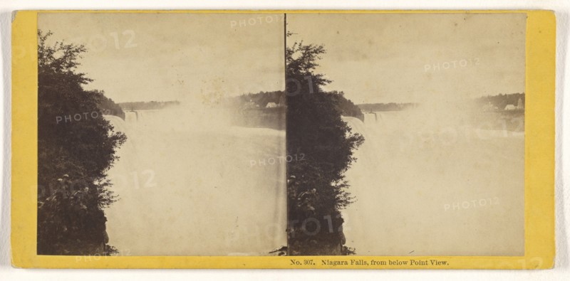 Niagara Falls, from below Point View; John P. Soule, American, 1827 - 1904, about 1870; Albumen silver print