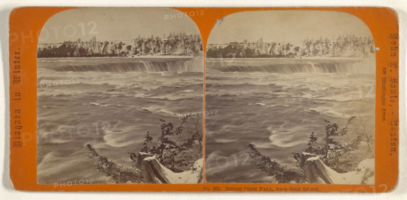 Horse Shoe Fall, from Goat Island; John P. Soule, American, 1827 - 1904, about 1865; Albumen silver print