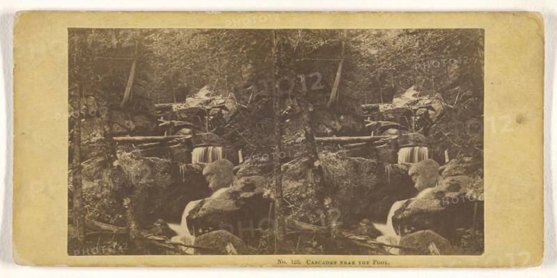 Cascades Near The Pool; John P. Soule, American, 1827 - 1904, 1861 - 1862; Albumen silver print