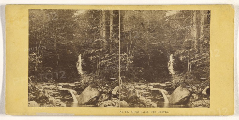 Gibbs Falls - The Grotto; John P. Soule, American, 1827 - 1904, about 1861; Albumen silver print