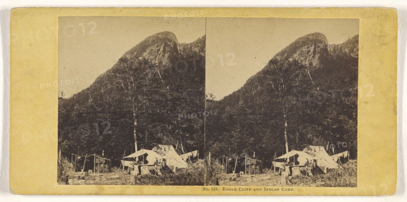 Eagle Cliff and Indian Camp; John P. Soule, American, 1827 - 1904, about 1861; Albumen silver print
