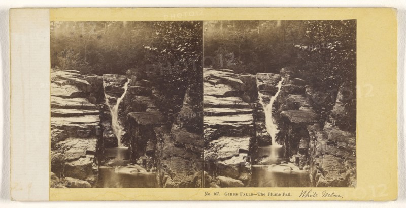 Gibbs Falls - The Flume Fall; John P. Soule, American, 1827 - 1904, about 1861; Albumen silver print