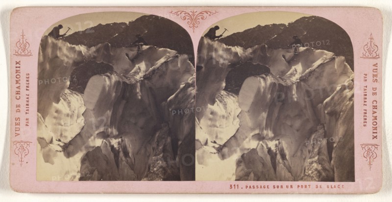Passage sur un Pont de Glace; Tairraz Frères; about 1865; Albumen silver print