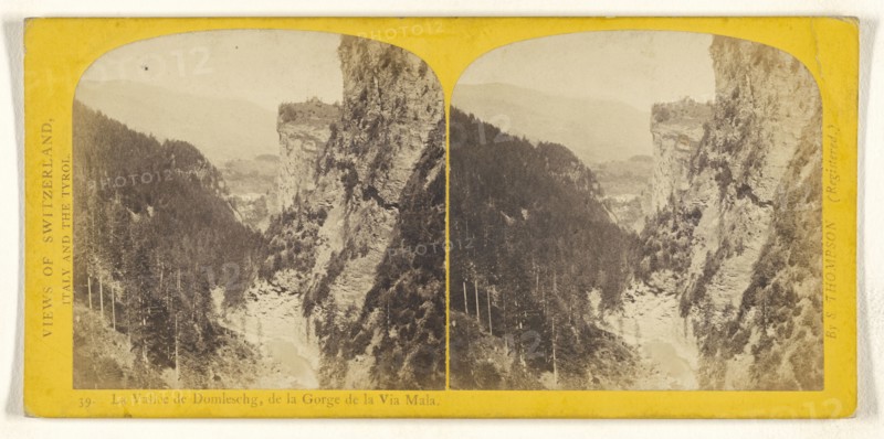La Vallee de Domleschg, de la Via Mala; Stephen Thompson, British, about 1830 - 1893, 1860s; Albumen silver print