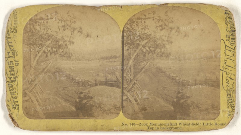 Zook Monument and Wheat-field; Little Round Top in background; William H. Tipton, American, 1850 - 1929, active Gettysburg