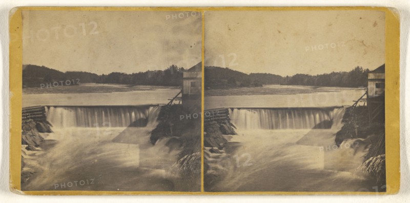 Waterfall at Lowell, Mass; L. Towle, American, active Lowell, Massachusetts 1870s, 1870s; Albumen silver print