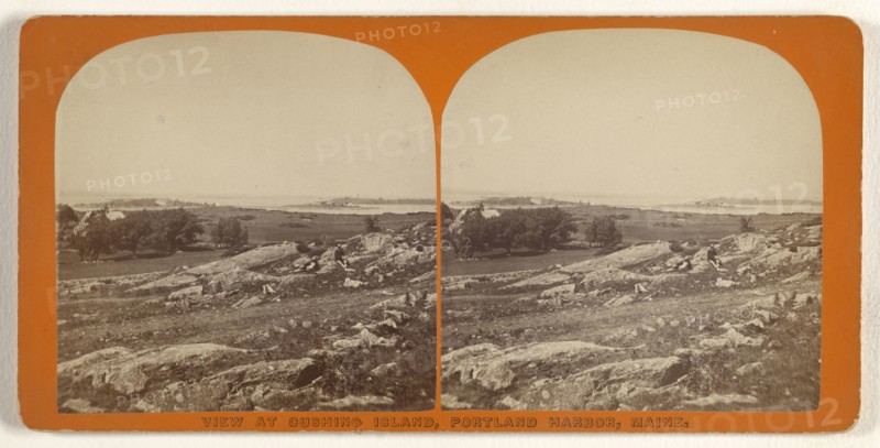 View at Cushing Island, Portland Harbor, Maine; Simon Towle, American, active Lowell, Massachusetts 1855 - 1893, 1870s; Albumen