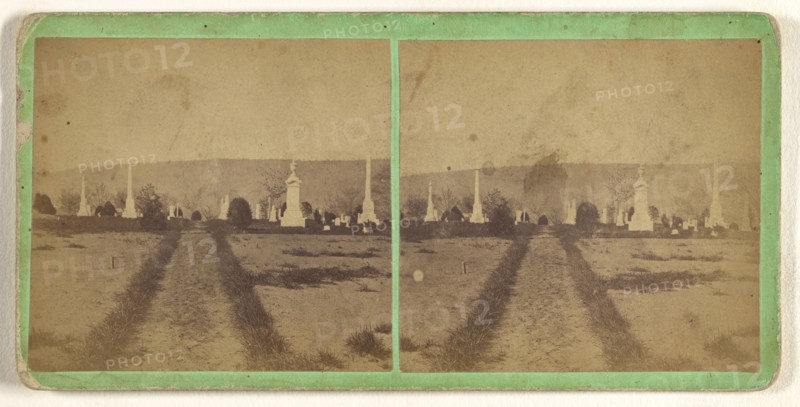 From Elm Avenue - looking South. Indian Mound Cemetery. Moravia, N.Y; T.T. Tuthill, American, active Moravia, New York 1870s