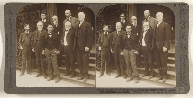 Booker T. Washington and distinguished guests, Tuskegee Institute, Alabama; Underwood & Underwood, American, 1881 - 1940s