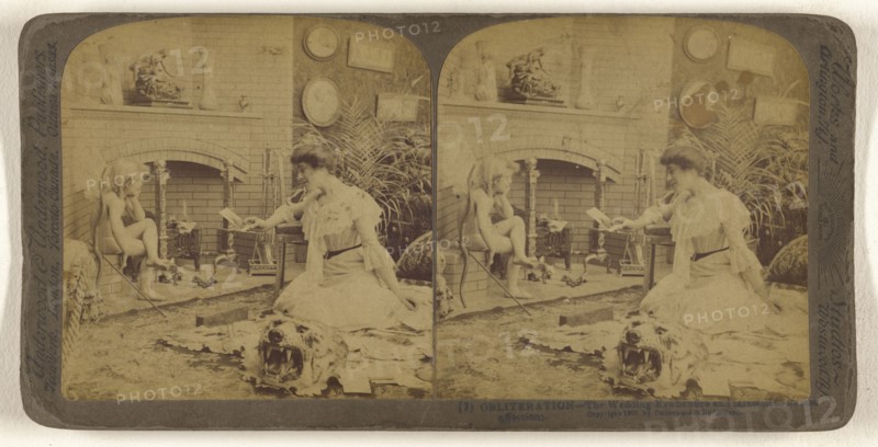 Obliteration - The Wedding Eve bonfire and farewell to former affections; Underwood & Underwood, American, 1881 - 1940s, 1901