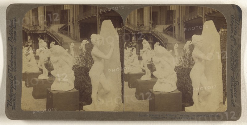 Lovely Statuary -  History  writing the inerasable record; Underwood & Underwood, American, 1881 - 1940s, 1900; Albumen silver