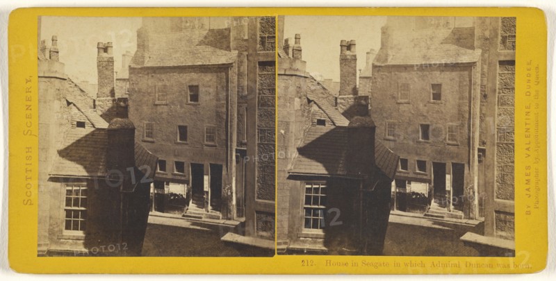House in Seagate in which Admiral Duncan was born; James Valentine, Scottish, 1815 - 1879, 1870s; Albumen silver print