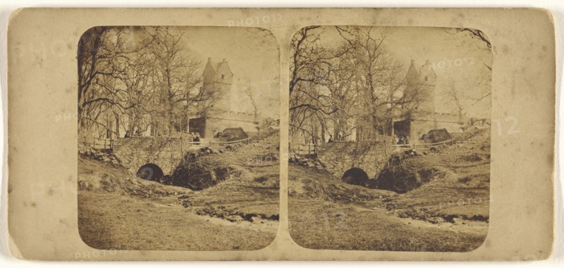 Castle of Mains, near Dundee; James Valentine, Scottish, 1815 - 1879, 1870s; Albumen silver print