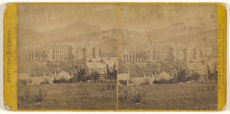 Holyrood Palace from Calton Hill, Edinburgh; James Valentine, Scottish, 1815 - 1879, 1870s; Albumen silver print