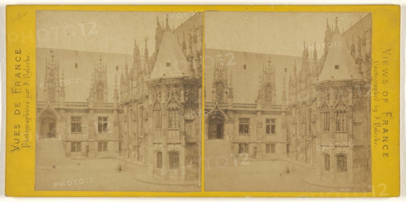 Rouen. La palais de Justice; Jules Valecke, French, active Paris, France and Belgium 1860s - 1870s, 1865 - 1875; Albumen silver