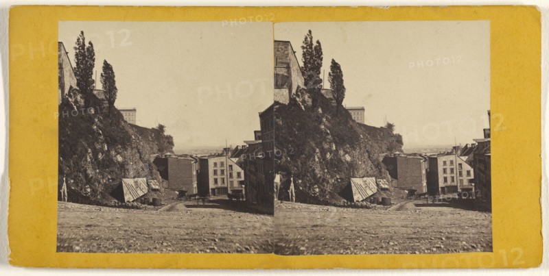 Mountain Hill, Leading to Lower Town; L.P. Vallée, Canadian, 1837 - 1905, active Quebéc, Canada, 1865 - 1875; Albumen silver