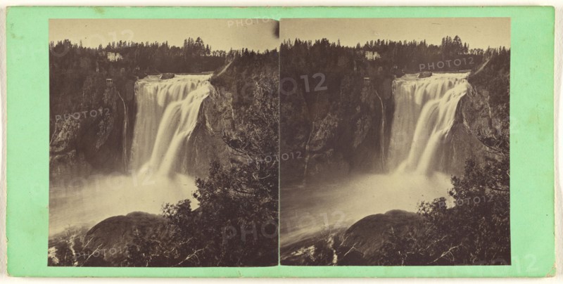 Montmorency Falls, 7 miles below Quebec; L.P. Vallée, Canadian, 1837 - 1905, active Quebéc, Canada, 1865 - 1875; Albumen silver
