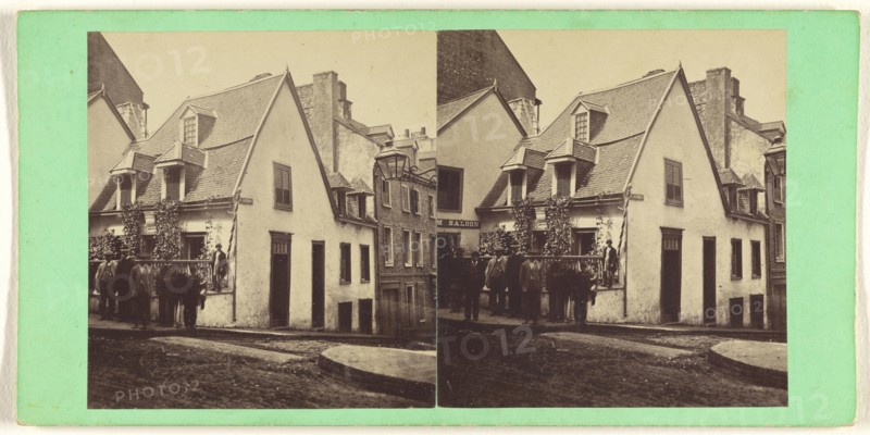 Old French House, in St. Lewis Street, Opposite St. Louis Hotel, The Head-Quarters of Montcalm; L.P. Vallée Canadian, 1837