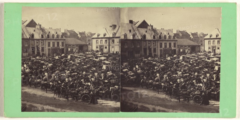 Upper-Town Market-Place; L.P. Vallée, Canadian, 1837 - 1905, active Quebéc, Canada, 1865 - 1874; Albumen silver print