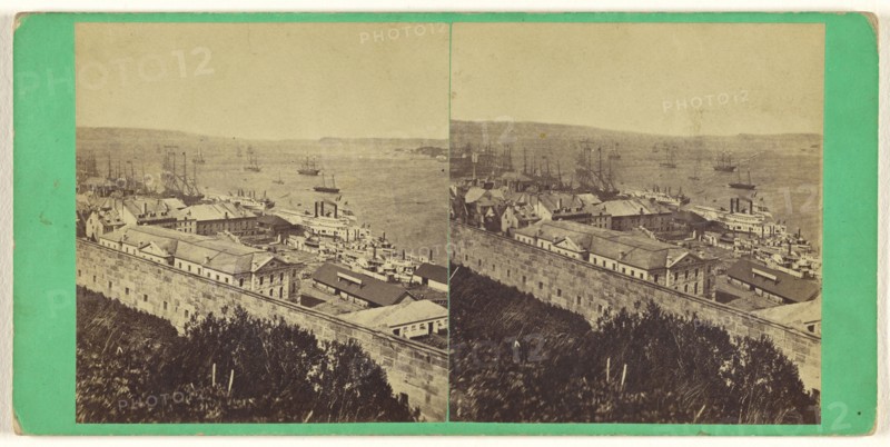 Quebec Harbour, from the Governor's Garden; L.P. Vallée, Canadian, 1837 - 1905, active Quebéc, Canada, 1865 - 1873; Albumen