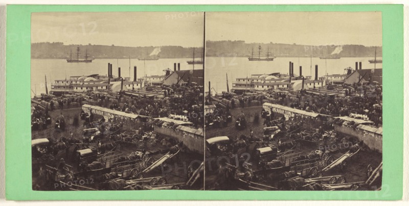 View of Quebec Harbor; L.P. Vallée, Canadian, 1837 - 1905, active Quebéc, Canada, 1865 - 1873; Albumen silver print