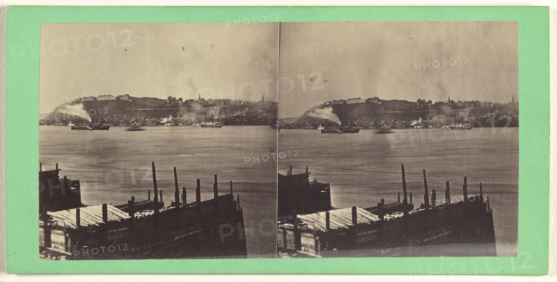 View of Quebec Harbor; L.P. Vallée, Canadian, 1837 - 1905, active Quebéc, Canada, 1865 - 1873; Albumen silver print