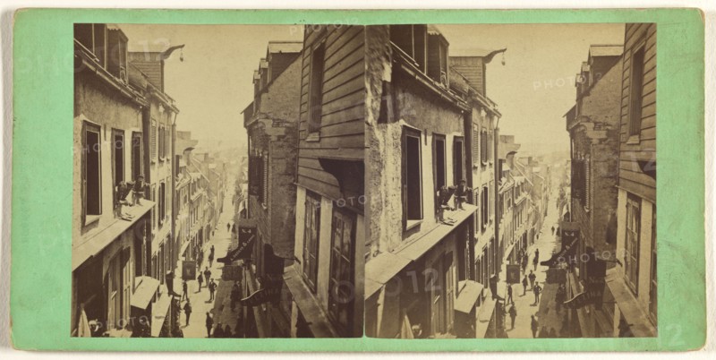 Champlain Street, Quebec; L.P. Vallée, Canadian, 1837 - 1905, active Quebéc, Canada, 1865 - 1873; Albumen silver print