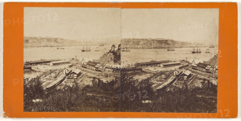 View of Quebec from the Grand Trunk Depot, Levi; L.P. Vallée, Canadian, 1837 - 1905, active Quebéc, Canada, 1865 - 1873