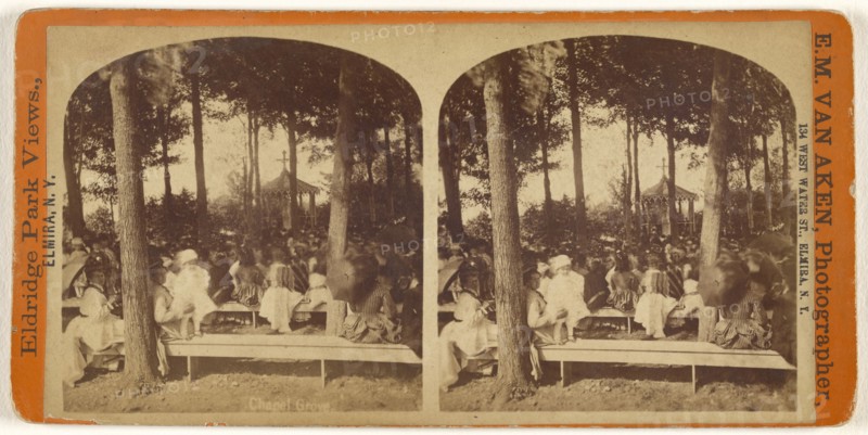 Chapel Grove Eldridge Park, Elmira, N.Y; Elisha M. Van Aken, American, 1828 - 1904, 1870s; Albumen silver print