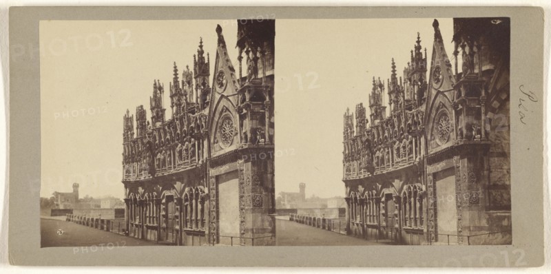 Pisa, side of church; Enrico Van Lint, Italian, active Pisa, Italy 1850s - 1870s, about 1865; Albumen silver print