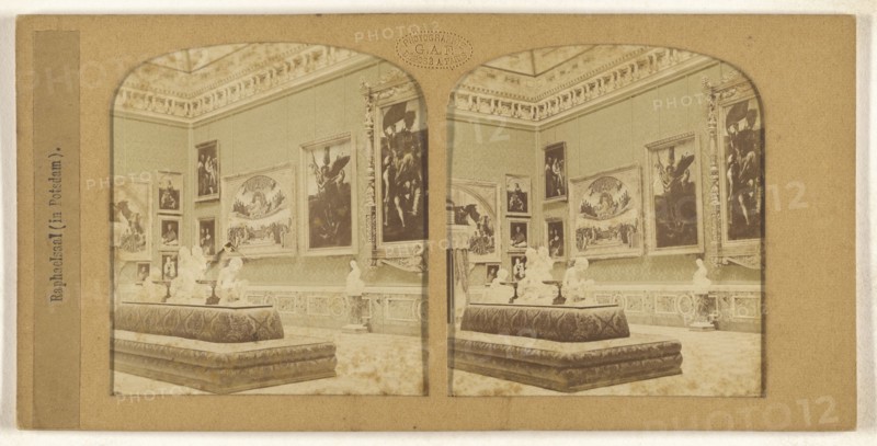 Raphaelsaal, in Potsdam, F. Grau, G.A.F., French, active 1850s - 1860s, 1855 - 1865; Hand-colored Albumen silver print