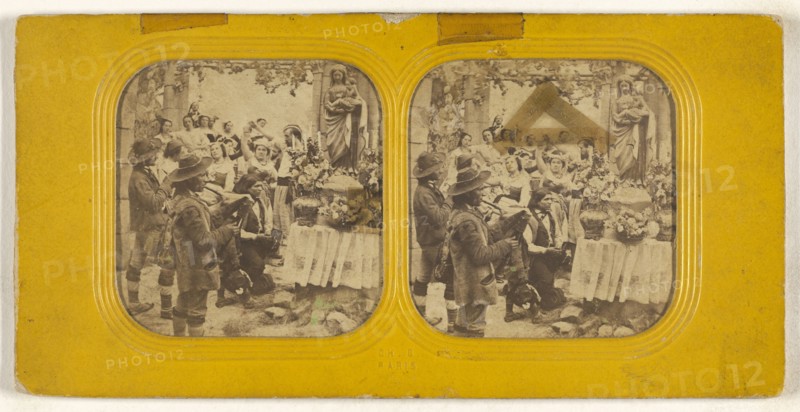 Salon scene; Charles Gaudin, Ch. G., French, active 1860s, 1860s; Hand-colored Albumen silver print