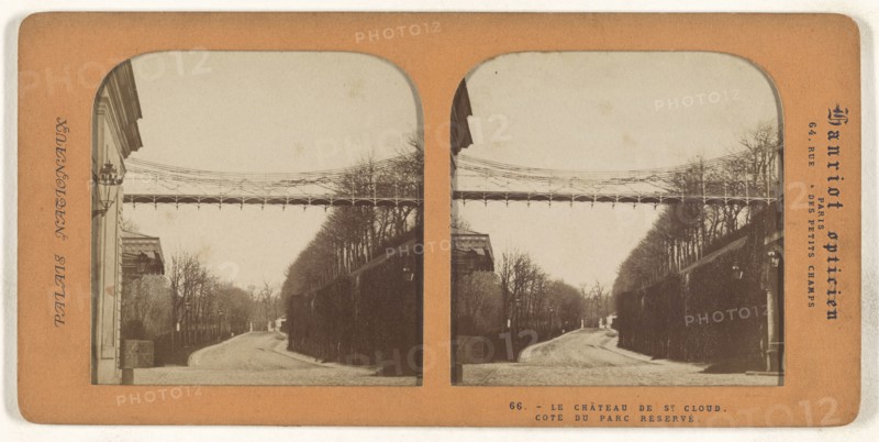 Le Chateau de St. Cloud, Cote du Parc Reserve; A. Hanriot, French, active 1880s, 1860s; Hand-colored Albumen silver print