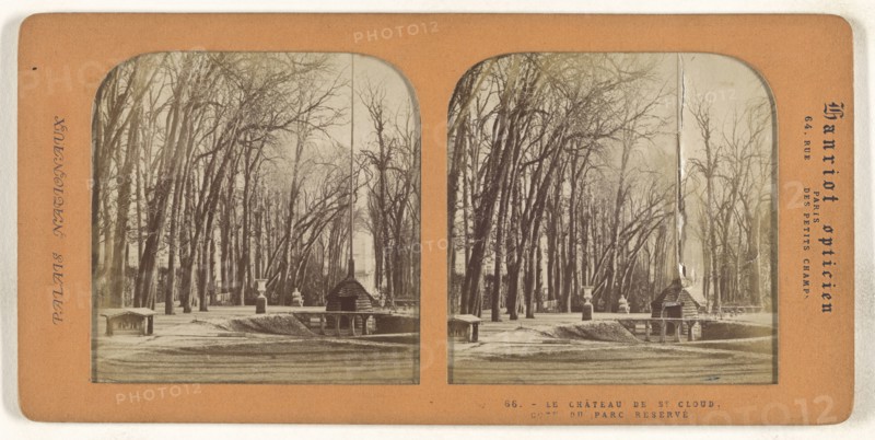 Le Chateau de St. Cloud, Cote du Parc Reserve; A. Hanriot, French, active 1880s, 1860s; Hand-colored Albumen silver print