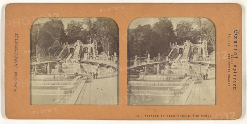 Cascade du Parc Public, a St. Cloud; A. Hanriot, French, active 1880s, 1860s; Hand-colored Albumen silver print