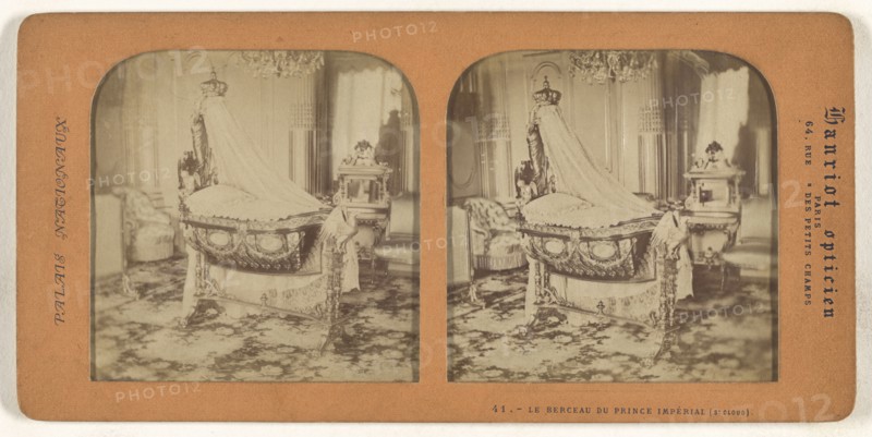 Le Berceau du Prince Imperial, St. Cloud, A. Hanriot, French, active 1880s, 1860s; Hand-colored Albumen silver print