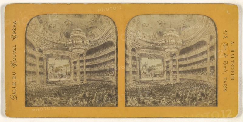 Salle du Nouvel Opera; Albert Hautecoeur, French, active 1880s - 1890s, 1860s; Hand-colored Albumen silver print