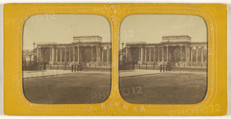 Colonnade de Hyde Park; Adolphe Block, French, 1829 - about 1900, 1860s; Hand-colored Albumen silver print